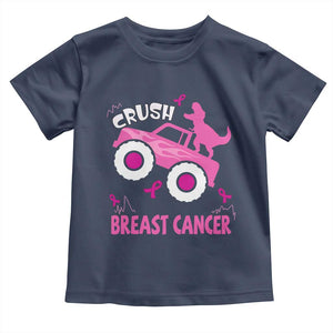 Crush Breast Cancer Awareness Baby Shirt Pink Ribbon Monster Truck Dinosaur TS10 Navy Print Your Wear