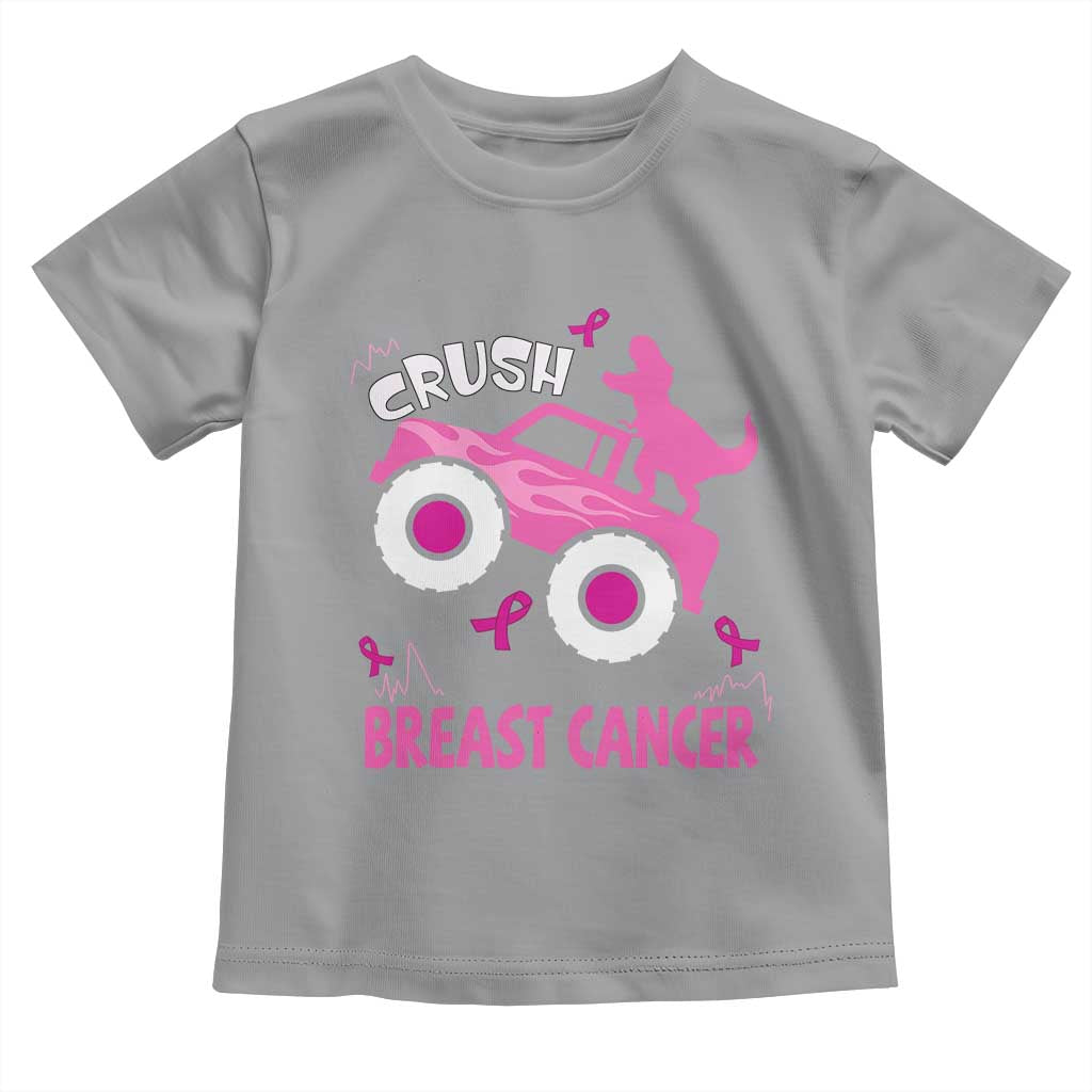 Crush Breast Cancer Awareness Baby Shirt Pink Ribbon Monster Truck Dinosaur TS10 Sport Gray Print Your Wear