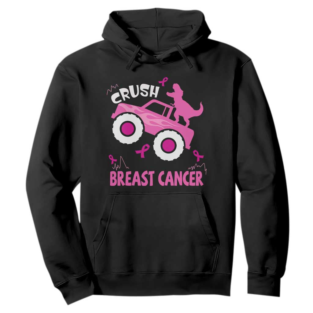 Crush Breast Cancer Awareness Hoodie Pink Ribbon Monster Truck Dinosaur TS10 Black Print Your Wear