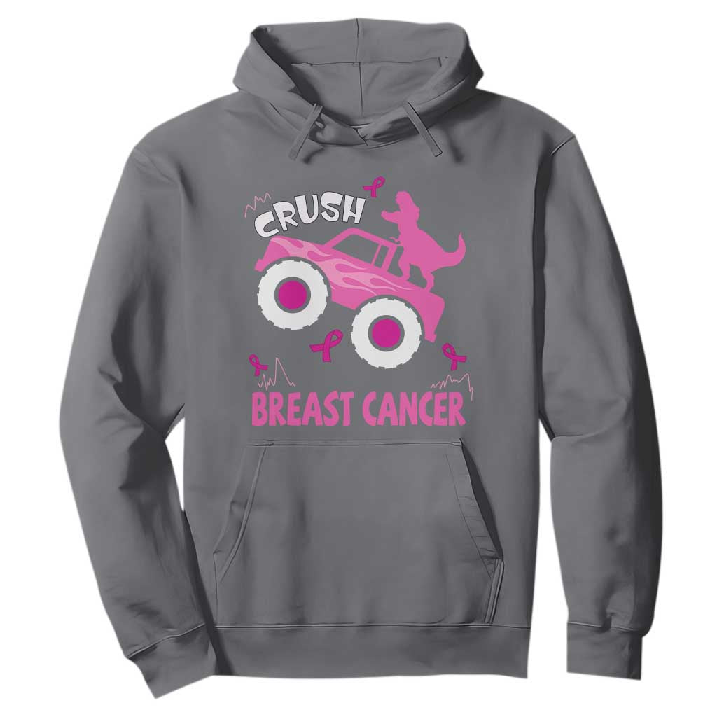 Crush Breast Cancer Awareness Hoodie Pink Ribbon Monster Truck Dinosaur TS10 Charcoal Print Your Wear