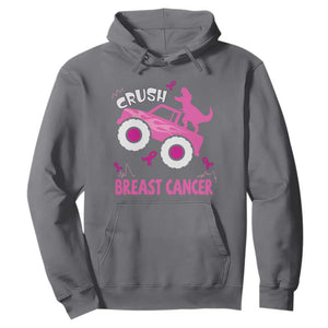 Crush Breast Cancer Awareness Hoodie Pink Ribbon Monster Truck Dinosaur TS10 Charcoal Print Your Wear