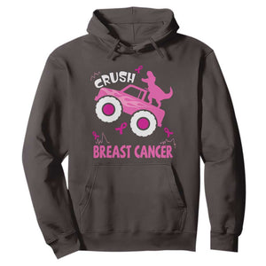 Crush Breast Cancer Awareness Hoodie Pink Ribbon Monster Truck Dinosaur TS10 Dark Chocolate Print Your Wear