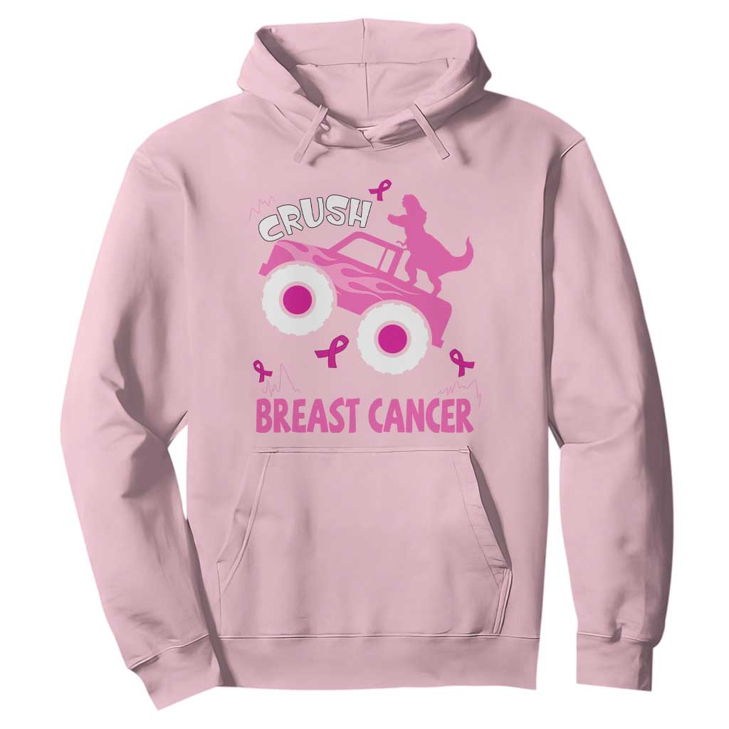Crush Breast Cancer Awareness Hoodie Pink Ribbon Monster Truck Dinosaur TS10 Light Pink Print Your Wear