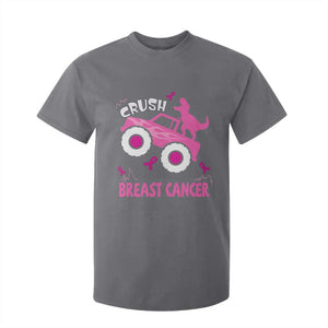 Crush Breast Cancer Awareness T Shirt For Kid Pink Ribbon Monster Truck Dinosaur TS10 Charcoal Print Your Wear