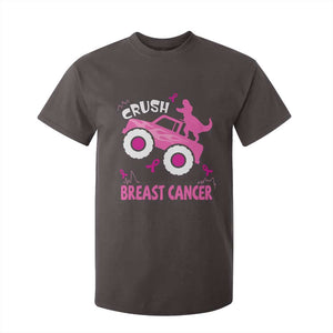 Crush Breast Cancer Awareness T Shirt For Kid Pink Ribbon Monster Truck Dinosaur TS10 Dark Chocolate Print Your Wear