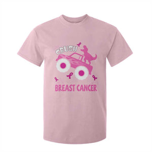Crush Breast Cancer Awareness T Shirt For Kid Pink Ribbon Monster Truck Dinosaur TS10 Light Pink Print Your Wear