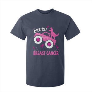 Crush Breast Cancer Awareness T Shirt For Kid Pink Ribbon Monster Truck Dinosaur TS10 Navy Print Your Wear