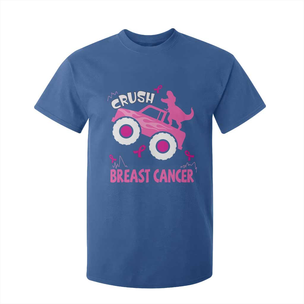 Crush Breast Cancer Awareness T Shirt For Kid Pink Ribbon Monster Truck Dinosaur TS10 Royal Blue Print Your Wear