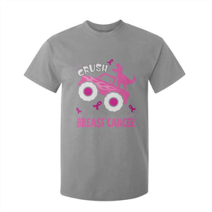 Crush Breast Cancer Awareness T Shirt For Kid Pink Ribbon Monster Truck Dinosaur TS10 Sport Gray Print Your Wear