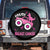 Crush Breast Cancer Awareness Spare Tire Cover Pink Ribbon Monster Truck Dinosaur TS10 No hole Black Print Your Wear