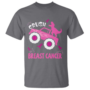 Crush Breast Cancer Awareness T Shirt Pink Ribbon Monster Truck Dinosaur TS10 Charcoal Print Your Wear