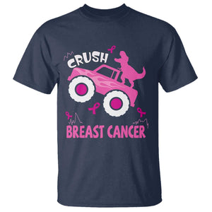 Crush Breast Cancer Awareness T Shirt Pink Ribbon Monster Truck Dinosaur TS10 Navy Print Your Wear