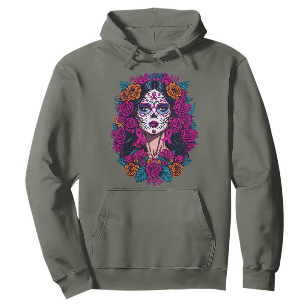 Dia De Los Muertos Catrina Day Of The Dead Sugar Skull Hoodie TS10 Military Green Print Your Wear