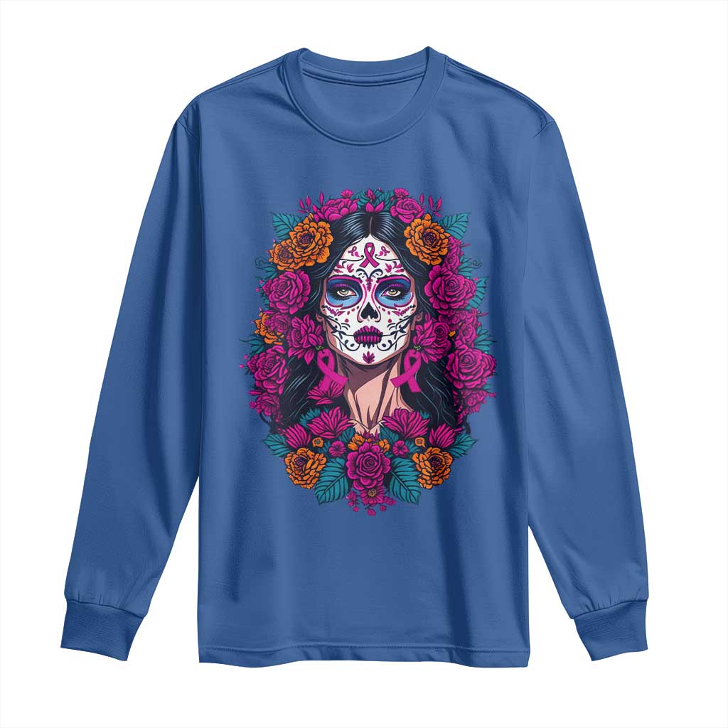 Dia De Los Muertos Catrina Day Of The Dead Sugar Skull Long Sleeve Shirt TS10 Royal Blue Print Your Wear