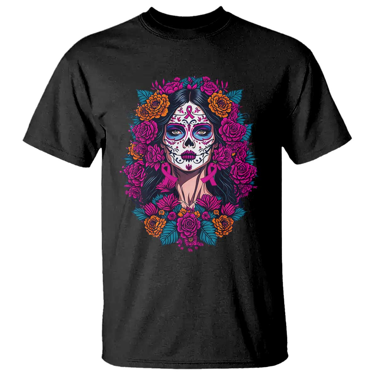 Dia De Los Muertos Catrina Day Of The Dead Sugar Skull T Shirt TS10 Black Print Your Wear