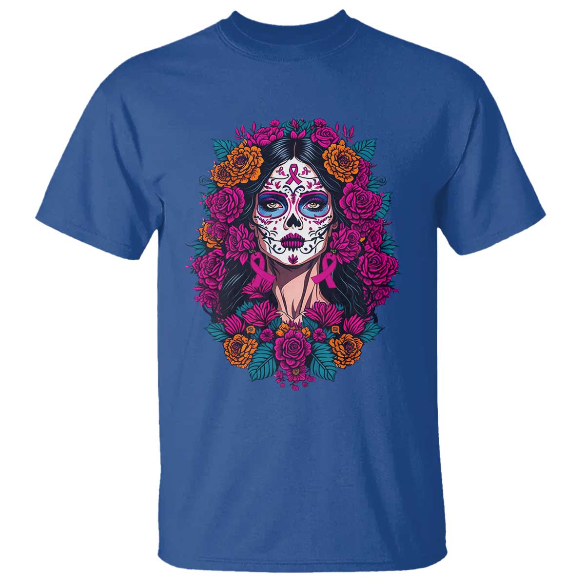 Dia De Los Muertos Catrina Day Of The Dead Sugar Skull T Shirt TS10 Royal Blue Print Your Wear