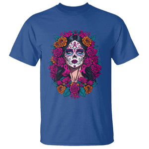 Dia De Los Muertos Catrina Day Of The Dead Sugar Skull T Shirt TS10 Royal Blue Print Your Wear