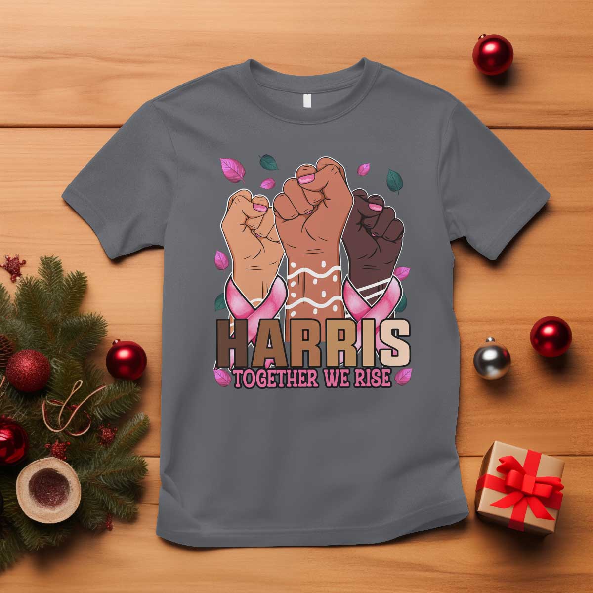 Breast Cancer Awareness Month Kamala Harris T Shirt In October We Wear Pink 2024 Together We Rise TS10 Charcoal Print Your Wear