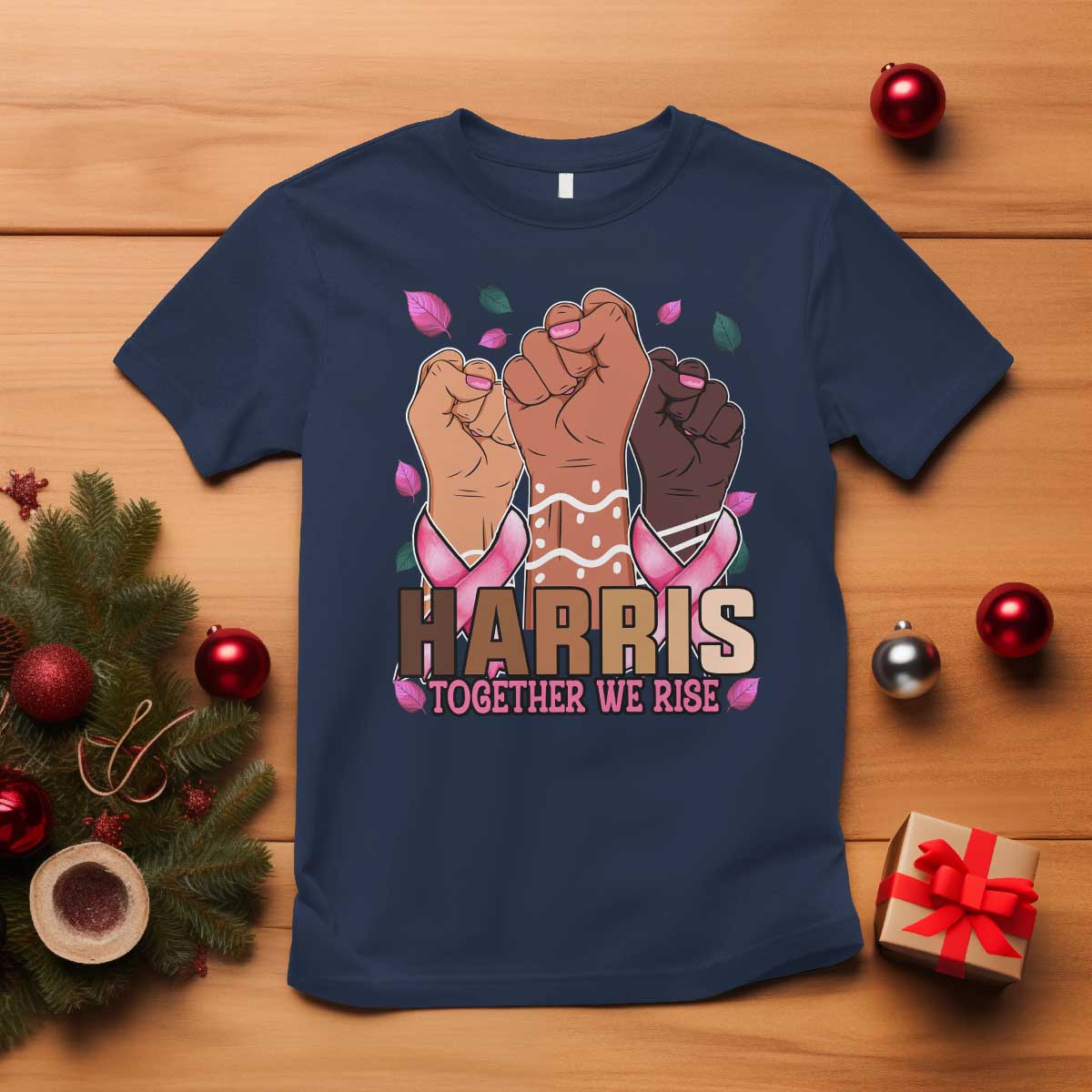Breast Cancer Awareness Month Kamala Harris T Shirt In October We Wear Pink 2024 Together We Rise TS10 Navy Print Your Wear