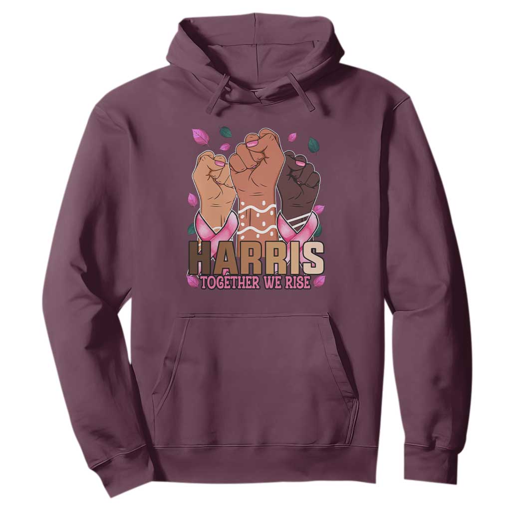 Breast Cancer Awareness Month Kamala Harris Hoodie In October We Wear Pink 2024 Together We Rise TS10 Maroon Print Your Wear