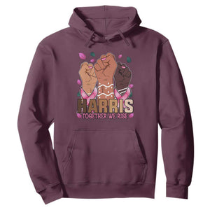 Breast Cancer Awareness Month Kamala Harris Hoodie In October We Wear Pink 2024 Together We Rise TS10 Maroon Print Your Wear
