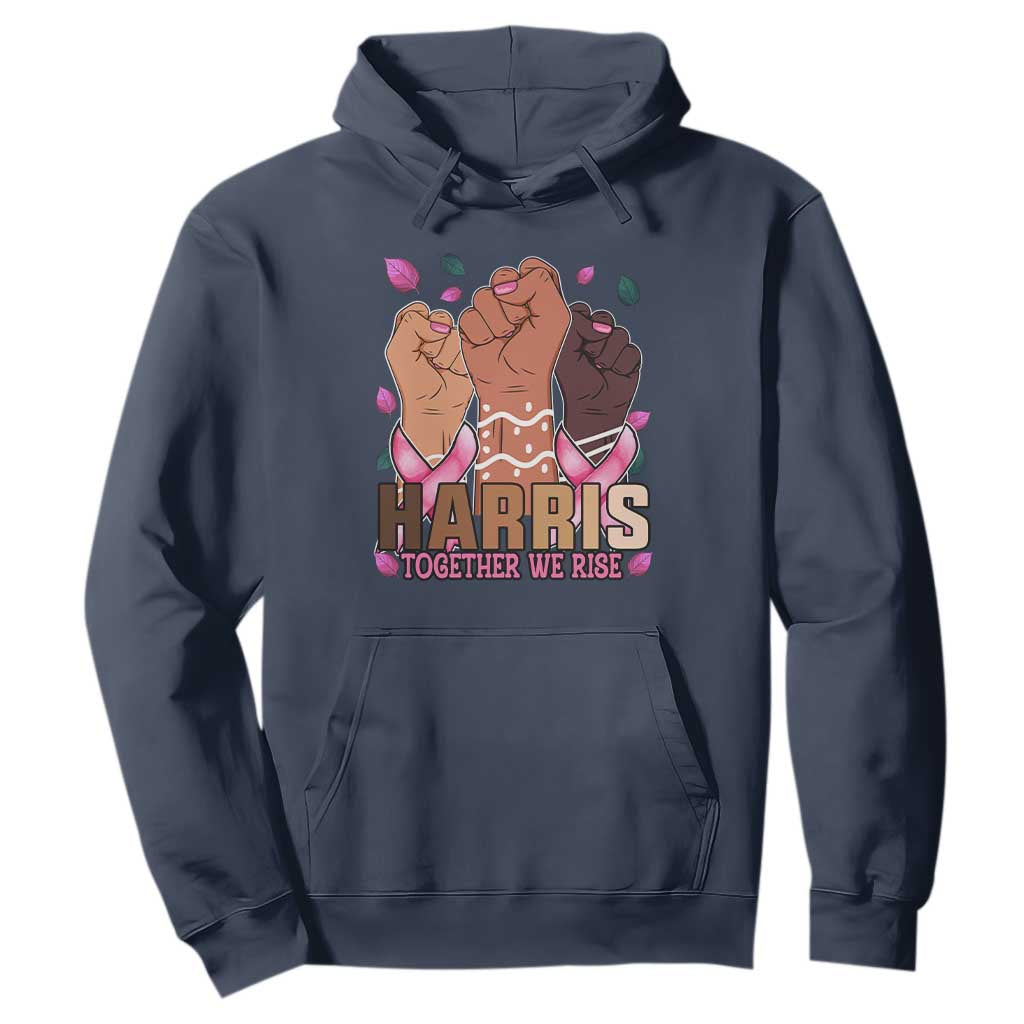Breast Cancer Awareness Month Kamala Harris Hoodie In October We Wear Pink 2024 Together We Rise TS10 Navy Print Your Wear