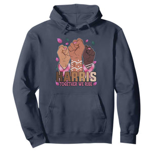 Breast Cancer Awareness Month Kamala Harris Hoodie In October We Wear Pink 2024 Together We Rise TS10 Navy Print Your Wear