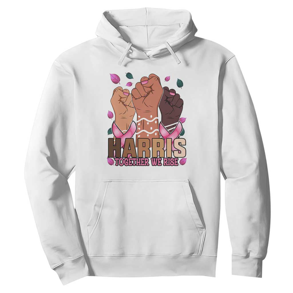 Breast Cancer Awareness Month Kamala Harris Hoodie In October We Wear Pink 2024 Together We Rise TS10 White Print Your Wear