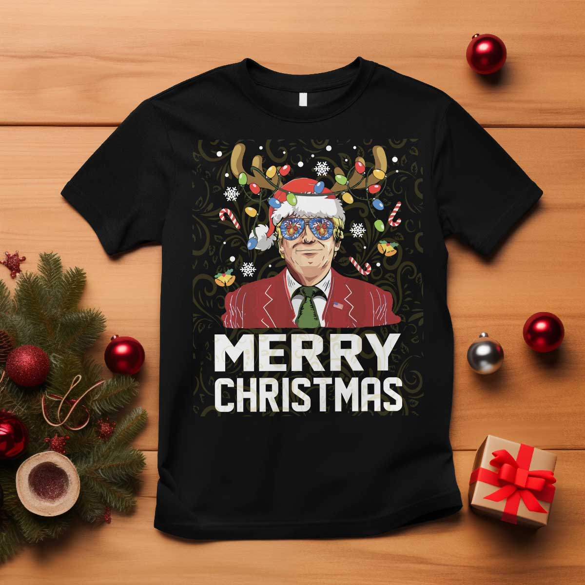 Funny Trump Xmas T Shirt Merry Christmas Santa TS10 Black Print Your Wear