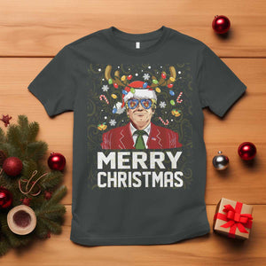 Funny Trump Xmas T Shirt Merry Christmas Santa TS10 Dark Heather Print Your Wear