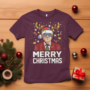 Funny Trump Xmas T Shirt Merry Christmas Santa TS10 Maroon Print Your Wear