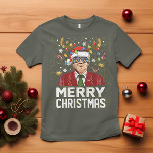 Funny Trump Xmas T Shirt Merry Christmas Santa TS10 Military Green Print Your Wear