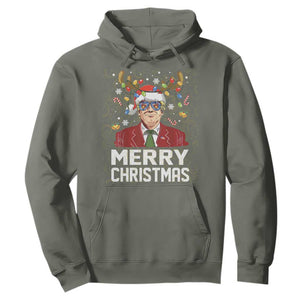 Funny Trump Xmas Hoodie Merry Christmas Santa TS10 Military Green Print Your Wear