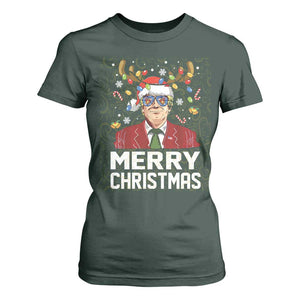 Funny Trump Xmas T Shirt For Women Merry Christmas Santa TS10 Dark Forest Green Print Your Wear