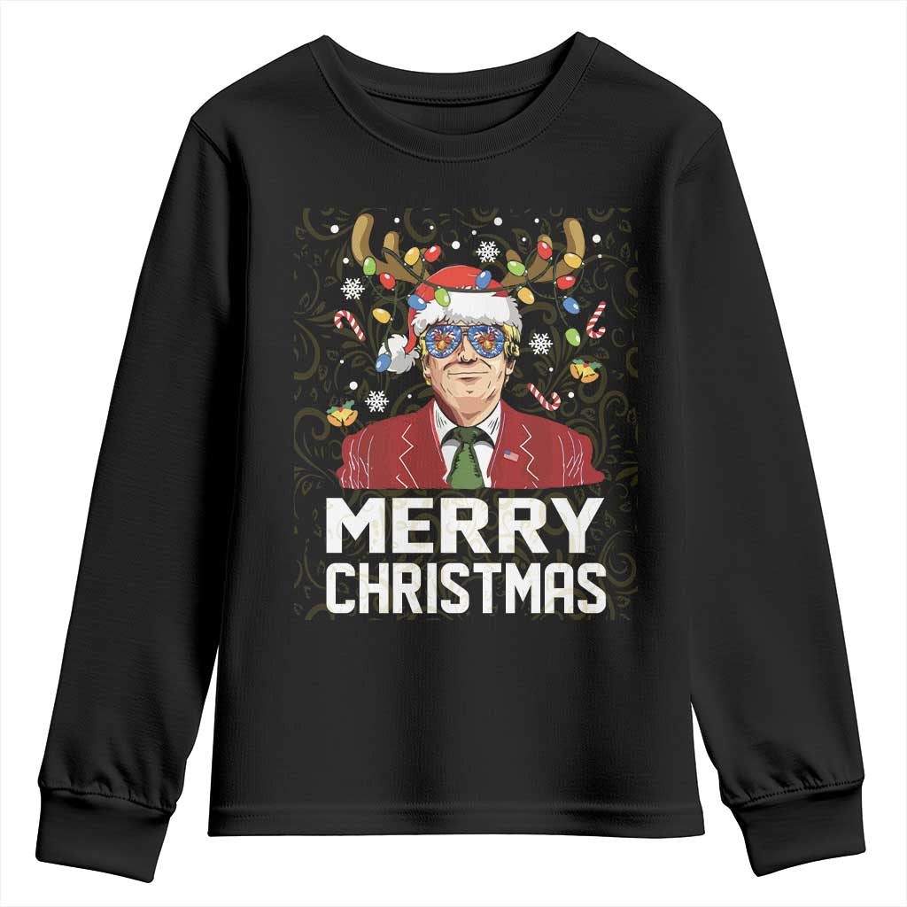 Funny Trump Xmas Youth Sweatshirt Merry Christmas Santa TS10 Black Print Your Wear