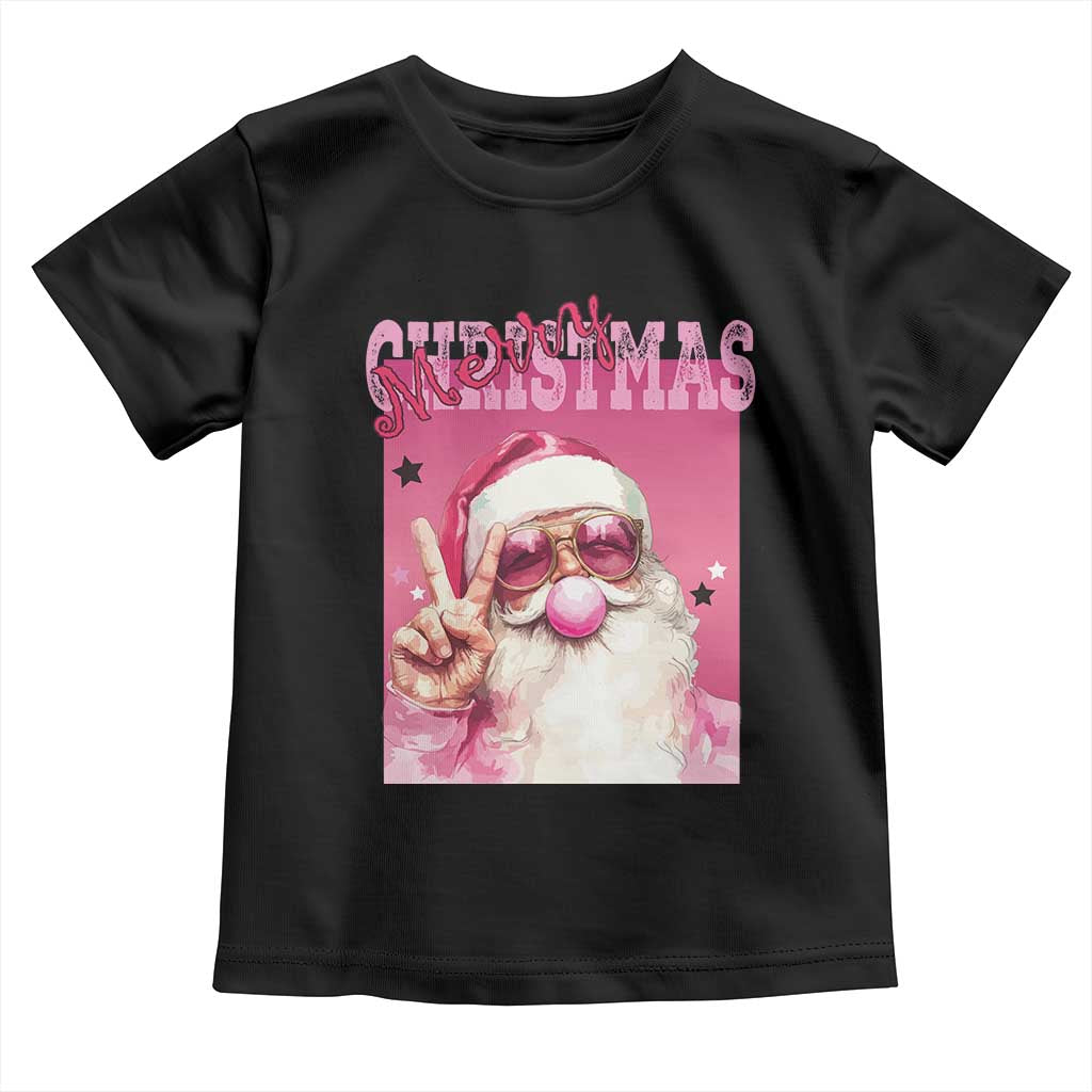 Pink Santa Retro Christmas Baby Shirt Blowing Bubble Pink Xmas Matching Family Group Party TS10 Black Print Your Wear