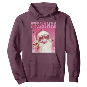 Pink Santa Retro Christmas Hoodie Blowing Bubble Pink Xmas Matching Family Group Party TS10 Maroon Print Your Wear