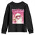 Pink Santa Retro Christmas Youth Sweatshirt Blowing Bubble Pink Xmas Matching Family Group Party TS10 Black Print Your Wear