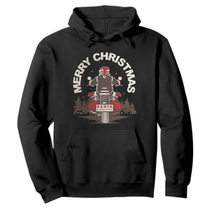 Motorcycle Christmas Hoodie Santa Riding to Town Merry Xmas TS10 Black Print Your Wear