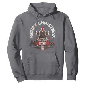 Motorcycle Christmas Hoodie Santa Riding to Town Merry Xmas TS10 Charcoal Print Your Wear