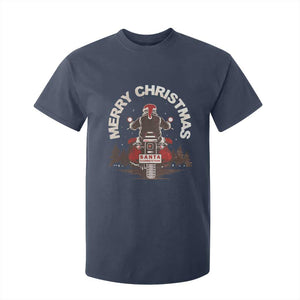 Motorcycle Christmas T Shirt For Kid Santa Riding to Town Merry Xmas TS10 Navy Print Your Wear