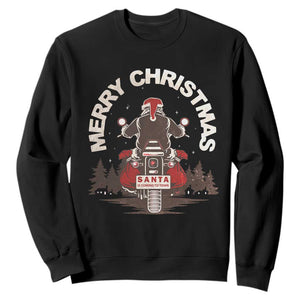 Motorcycle Christmas Sweatshirt Santa Riding to Town Merry Xmas TS10 Black Print Your Wear