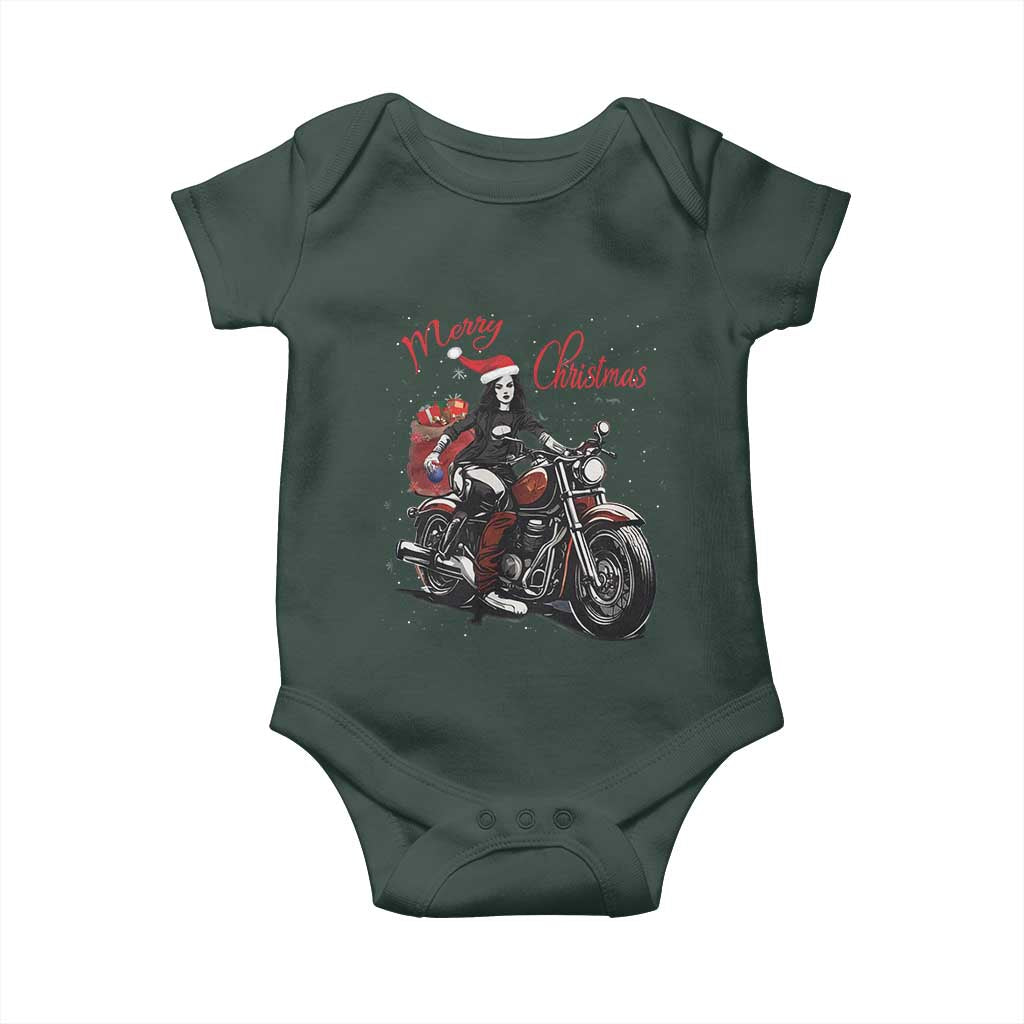 Girl Motorcycle Santa Baby Onesie Lady Biker Merry Christmas TS10 Print Your Wear