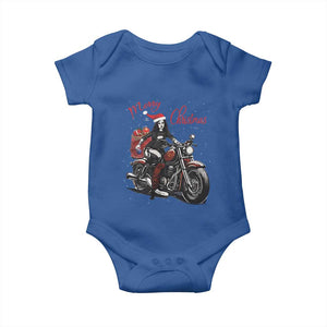 Girl Motorcycle Santa Baby Onesie Lady Biker Merry Christmas TS10 Royal Blue Print Your Wear