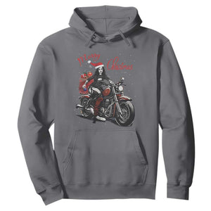 Girl Motorcycle Santa Hoodie Lady Biker Merry Christmas TS10 Charcoal Print Your Wear
