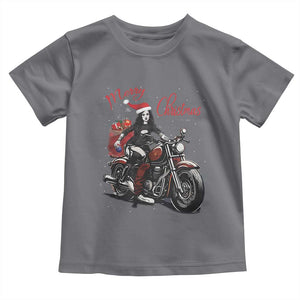 Girl Motorcycle Santa Toddler T Shirt Lady Biker Merry Christmas TS10 Charcoal Print Your Wear