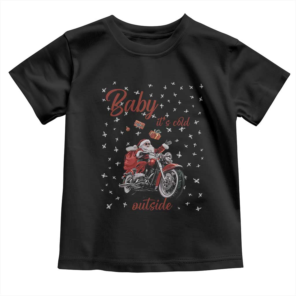 Funny Christmas Motorcycle Santa Baby Shirt Xmas Motorbike Biker Gift TS10 Black Print Your Wear
