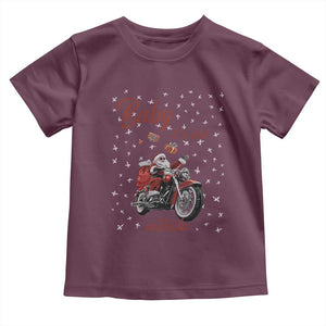 Funny Christmas Motorcycle Santa Baby Shirt Xmas Motorbike Biker Gift TS10 Maroon Print Your Wear