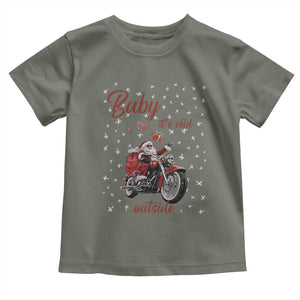 Funny Christmas Motorcycle Santa Baby Shirt Xmas Motorbike Biker Gift TS10 Military Green Print Your Wear