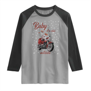 Funny Christmas Motorcycle Santa Raglan Shirt Xmas Motorbike Biker Gift TS10 Sport Gray Black Print Your Wear